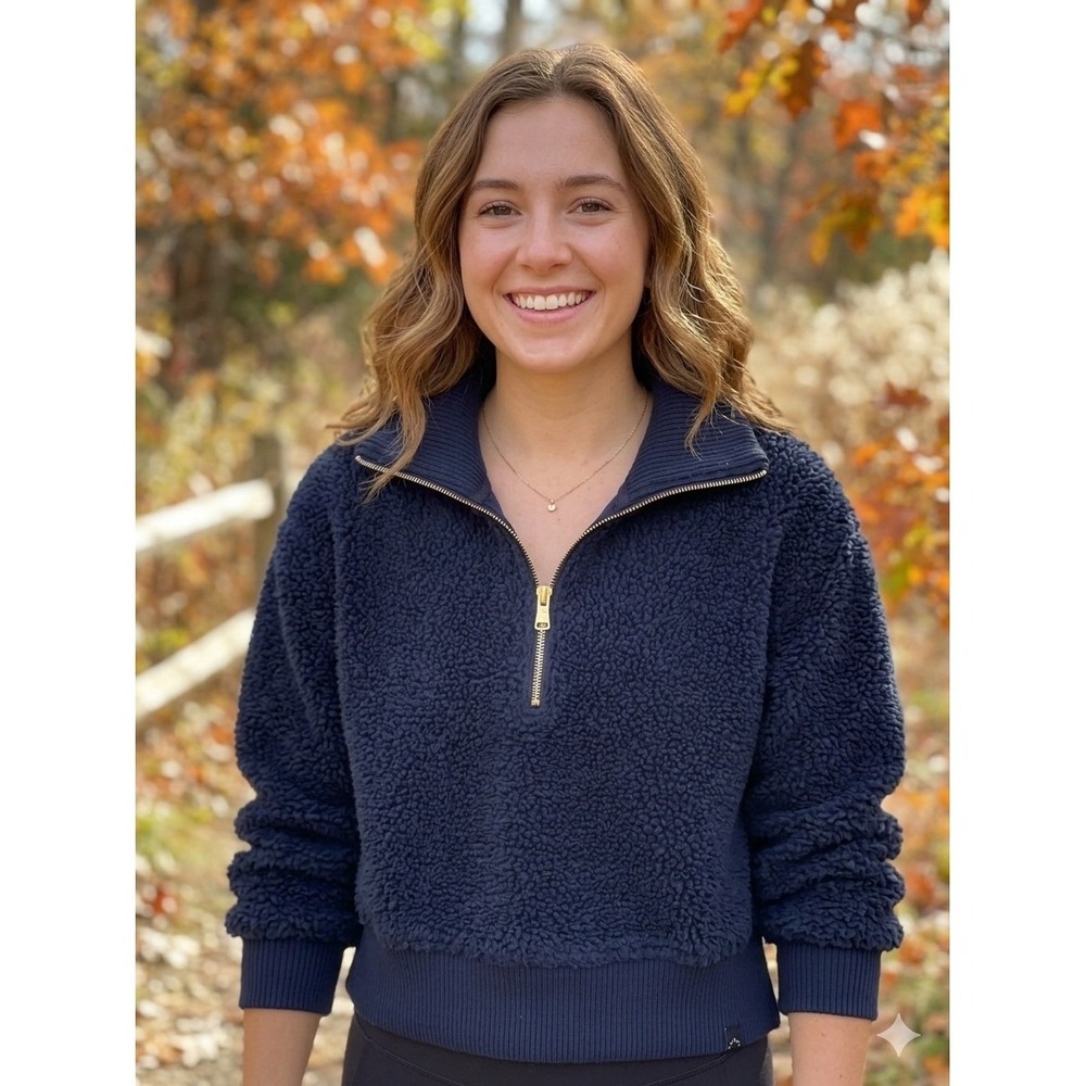 Varley Jaylin‎ Half-Zip Sherpa Fleece Pullover - Navy - Size Small